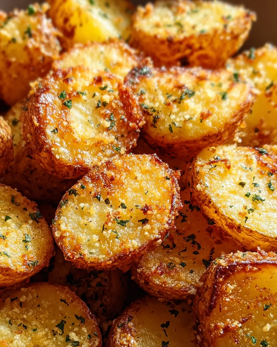 Golden Crispy Parmesan Garlic Potatoes