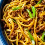 Ground Beef Mongolian Noodles