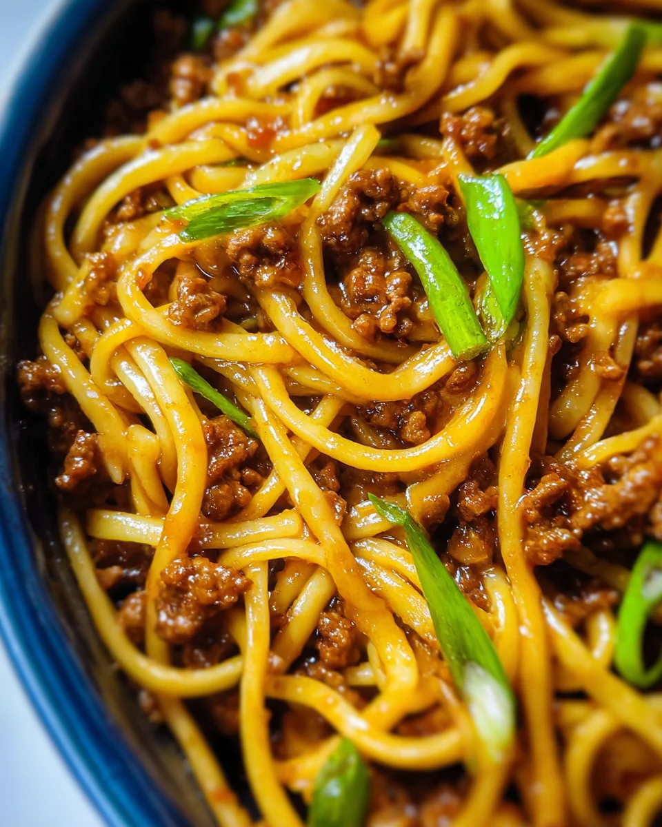 Ground Beef Mongolian Noodles