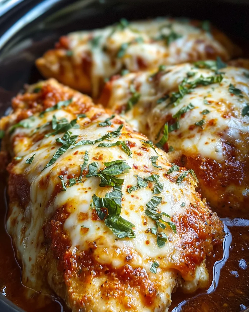 Slow Cooker Cheesy Mozzarella Chicken