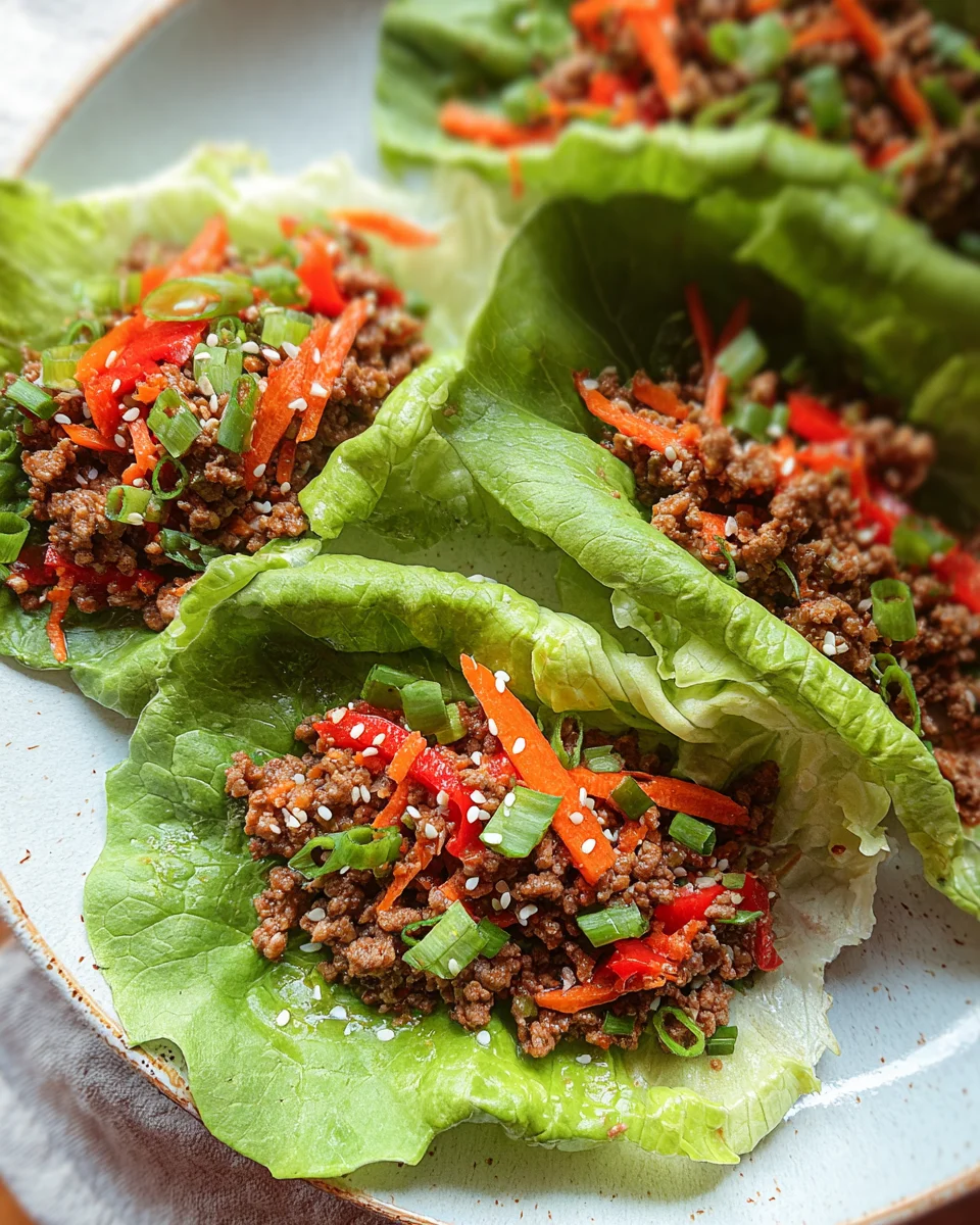 Asian Style Ground Beef Lettuce Wraps