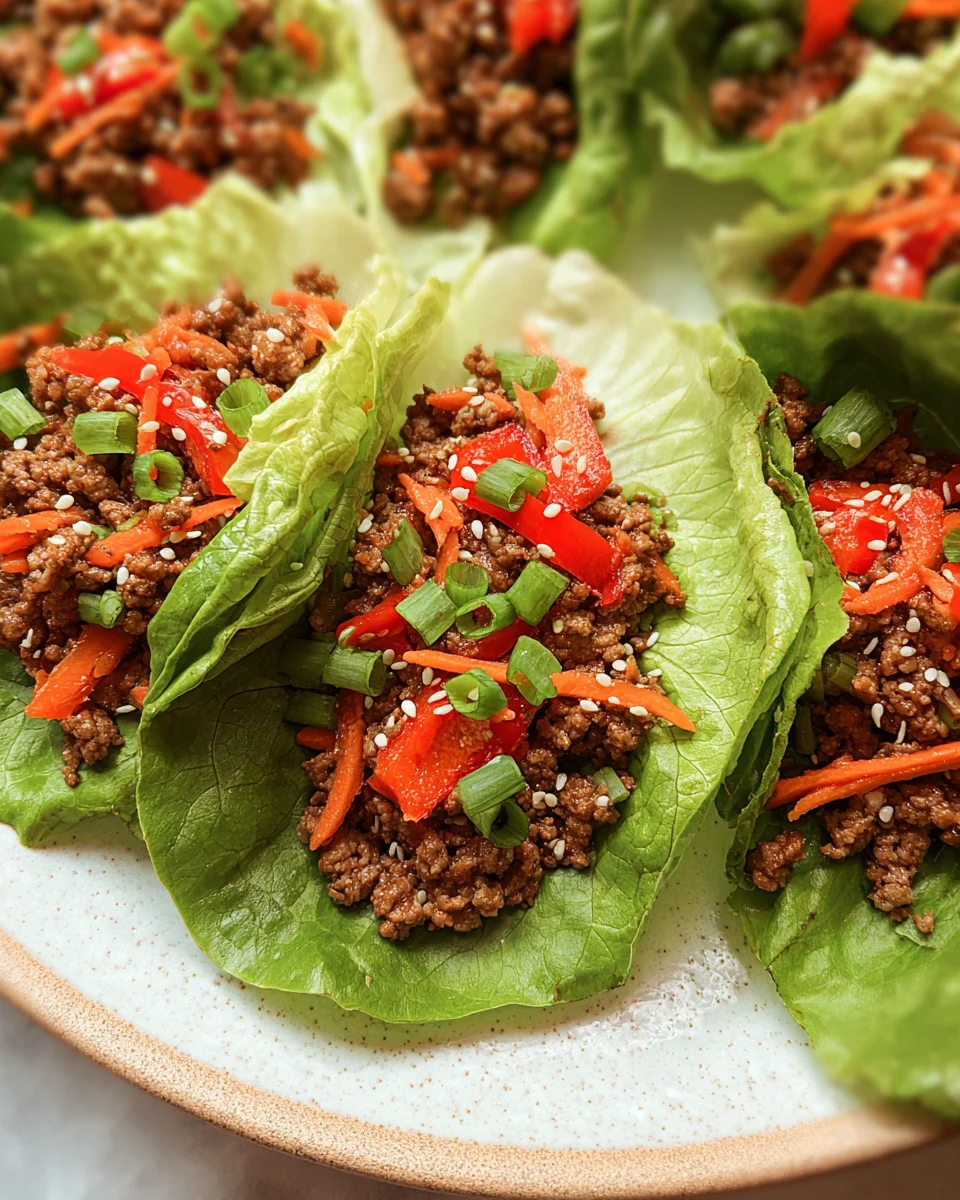 Asian Style Ground Beef Lettuce Wraps 18 Asian