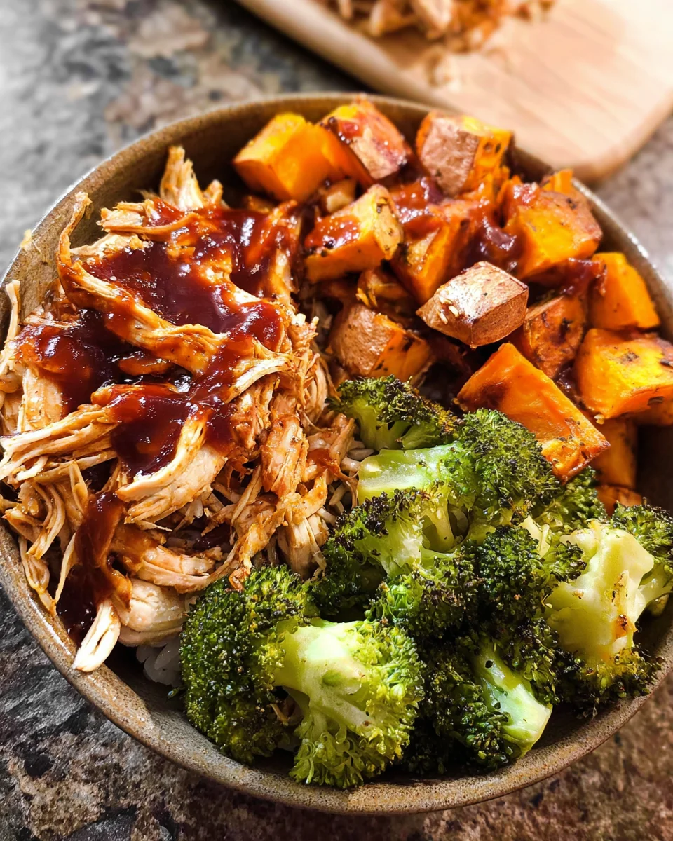 BBQ Chicken & Roasted Sweet Potato Bowls