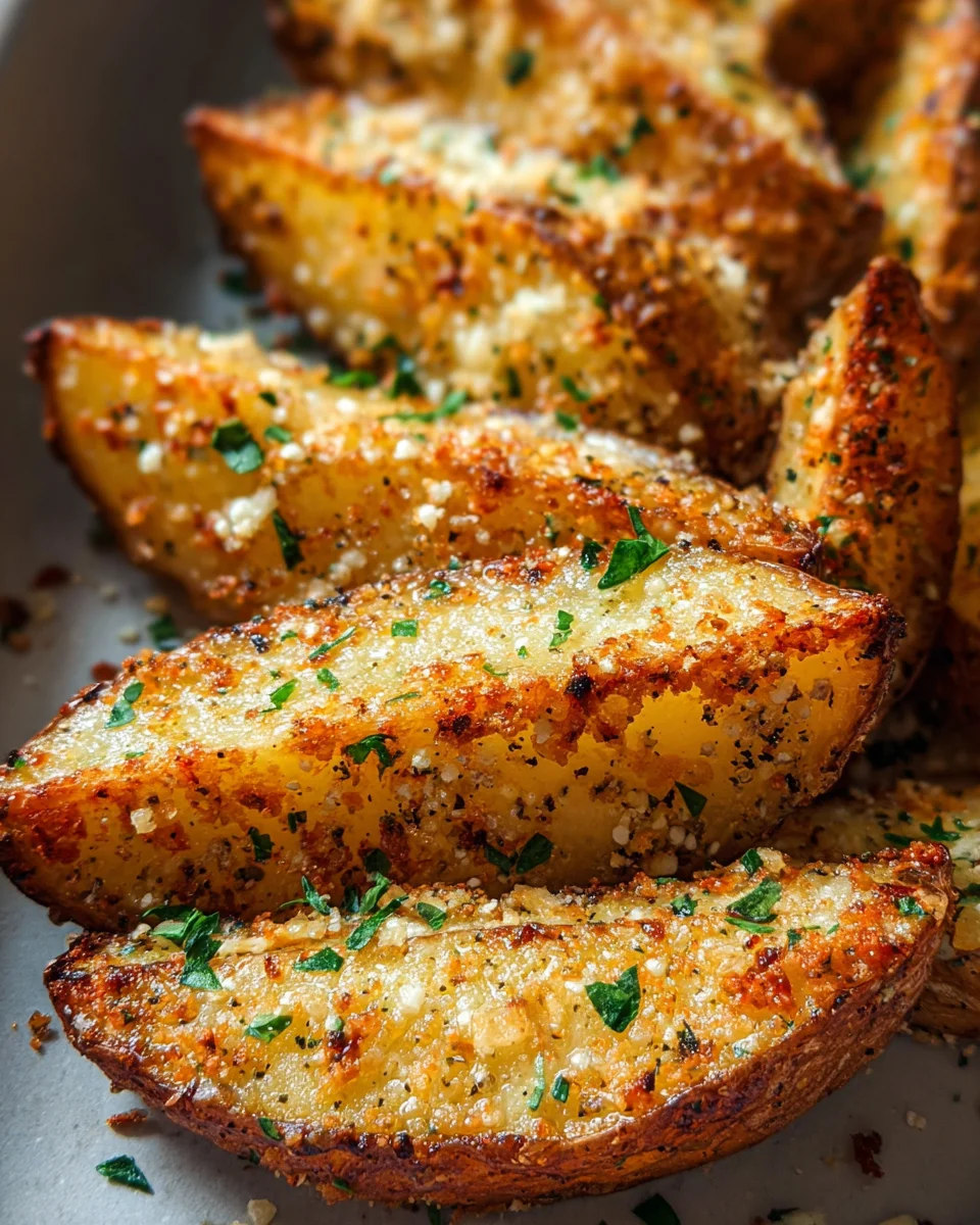 Baked Garlic Parmesan Potato Wedges 16 Baked