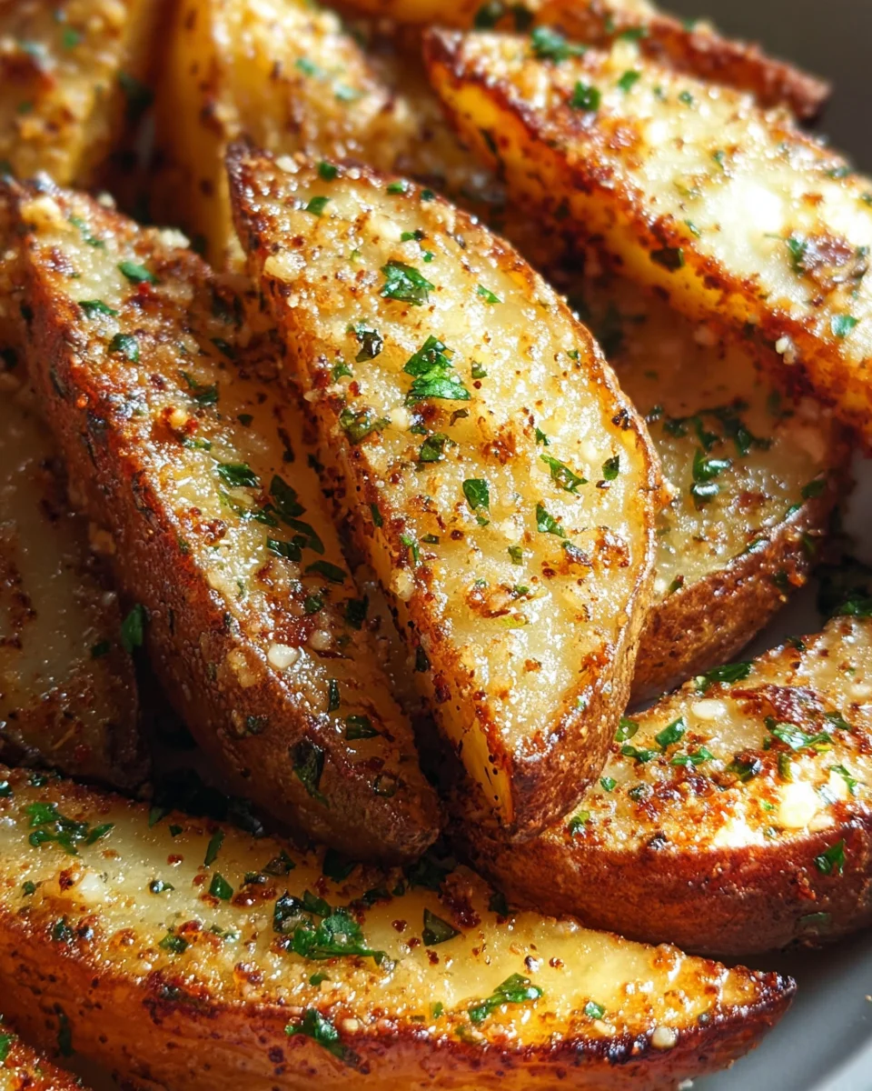 Baked Garlic Parmesan Potato Wedges 17 Baked