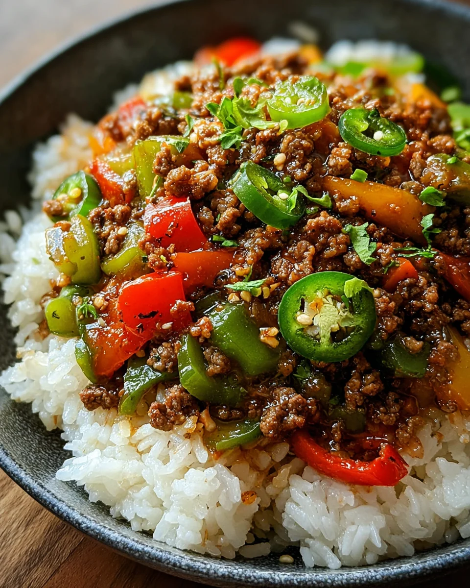 Beef and Pepper Rice Bowl