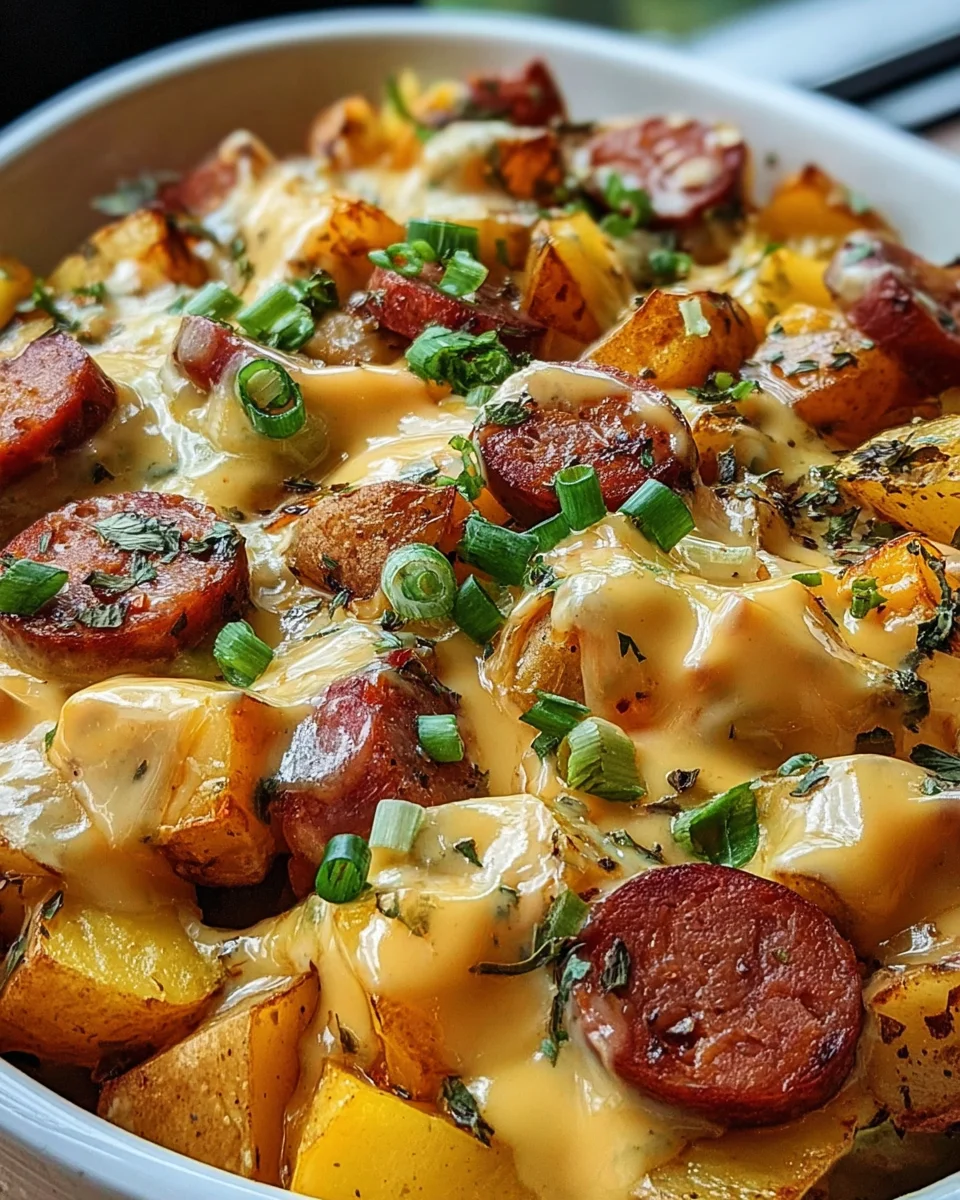 Cheesy Ranch Potatoes and Smoked Sausage