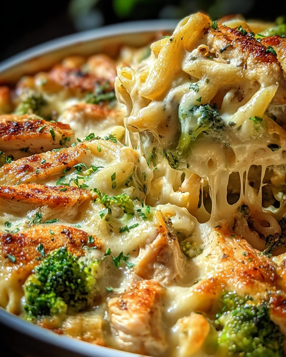 Chicken and Broccoli Alfredo Bake