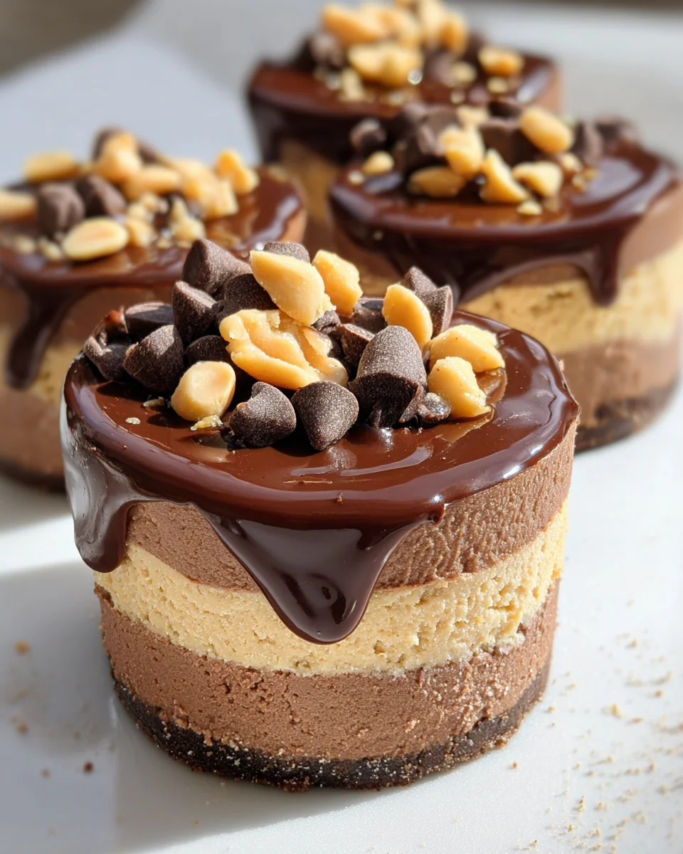 Chocolate Peanut Butter Mini Cheesecakes