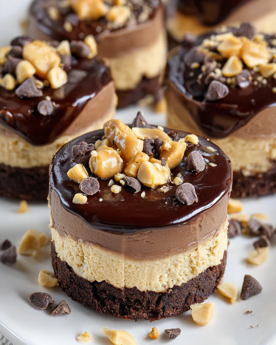 Chocolate Peanut Butter Mini Cheesecakes 22 Chocolate