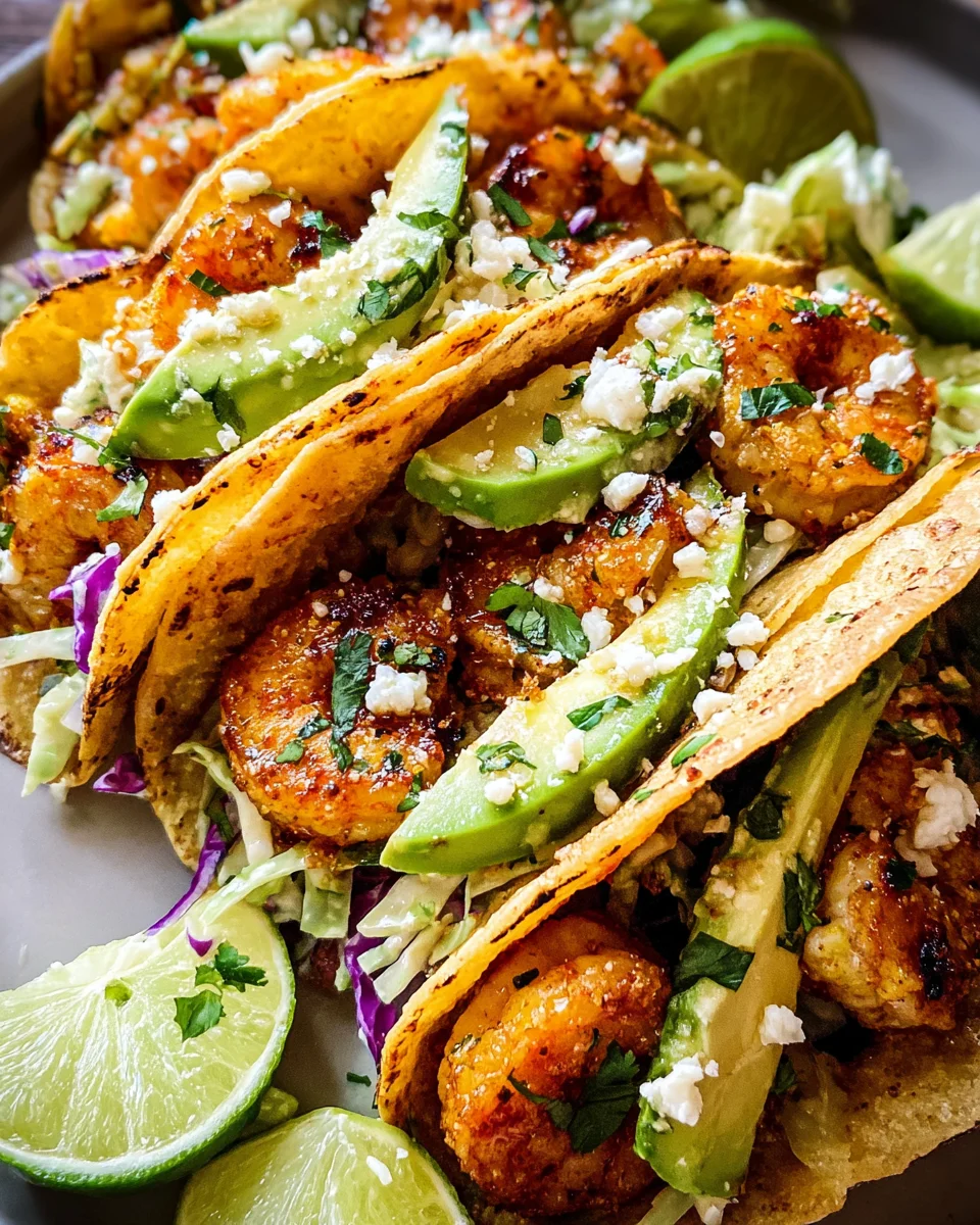 Cilantro Lime Shrimp Tacos with Creamy Slaw