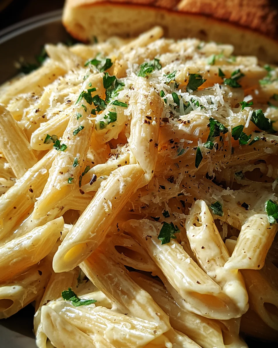 Creamy Garlic Penne Pasta