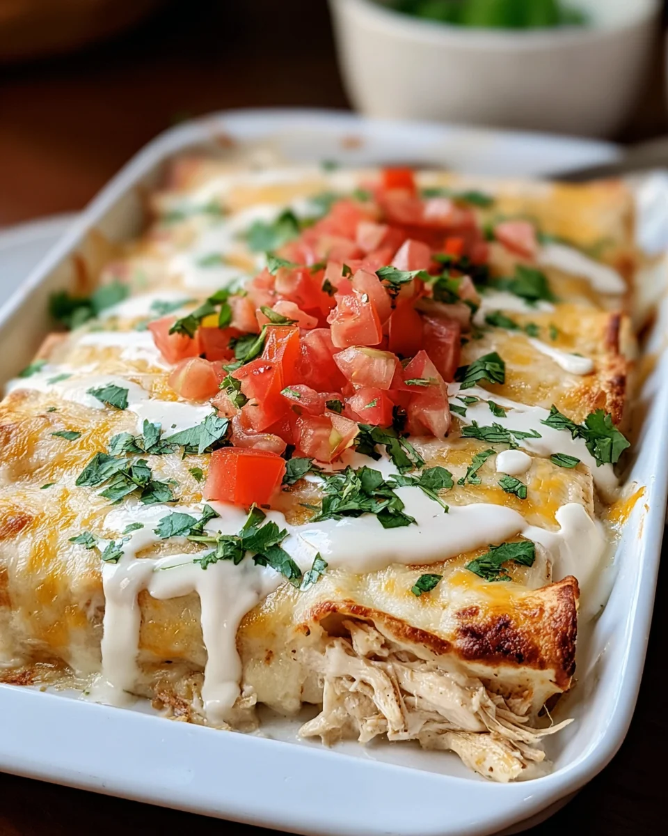 Creamy White Chicken Enchiladas