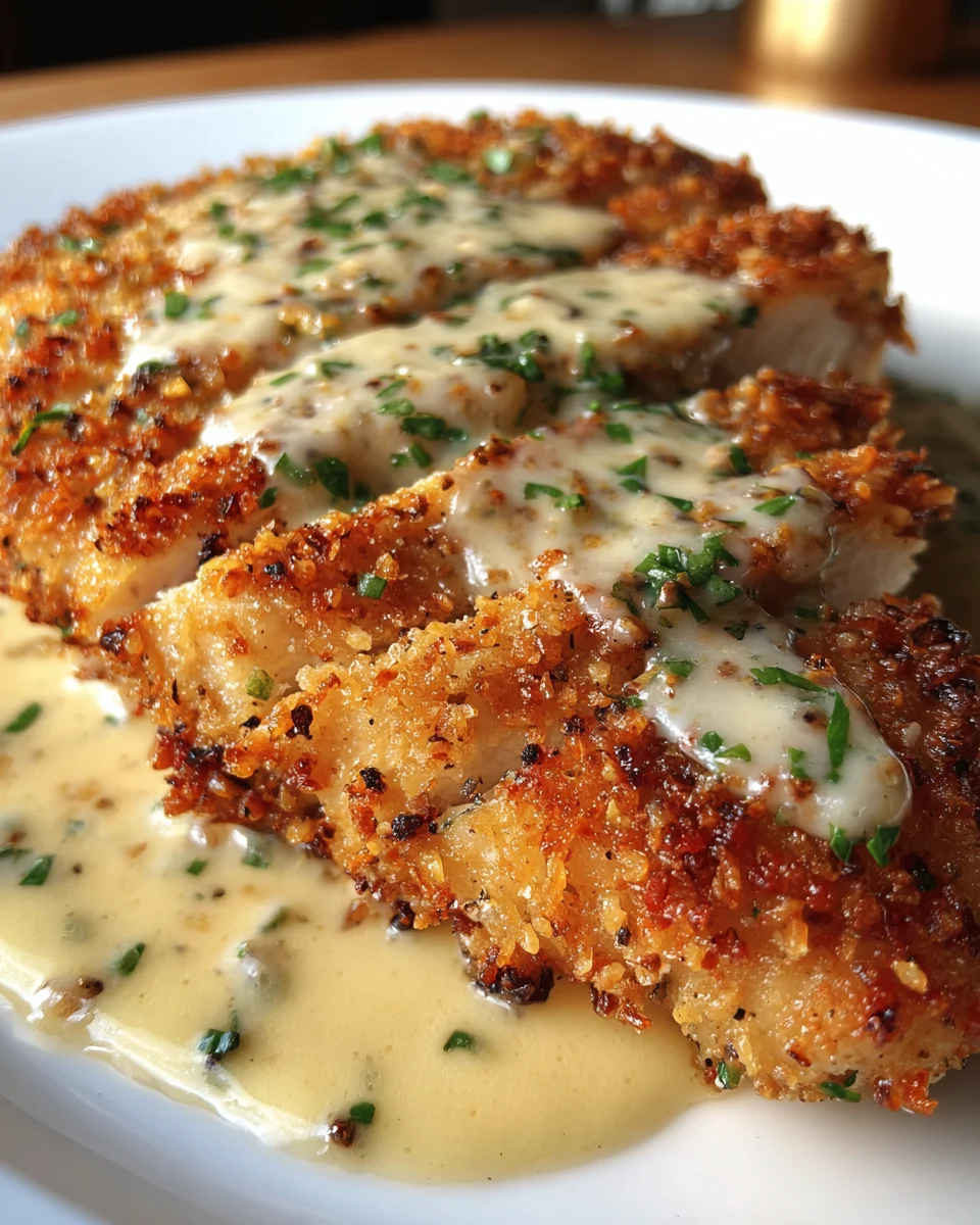 Crispy Parmesan Chicken with a Rich Garlic Sauce 16 Crispy
