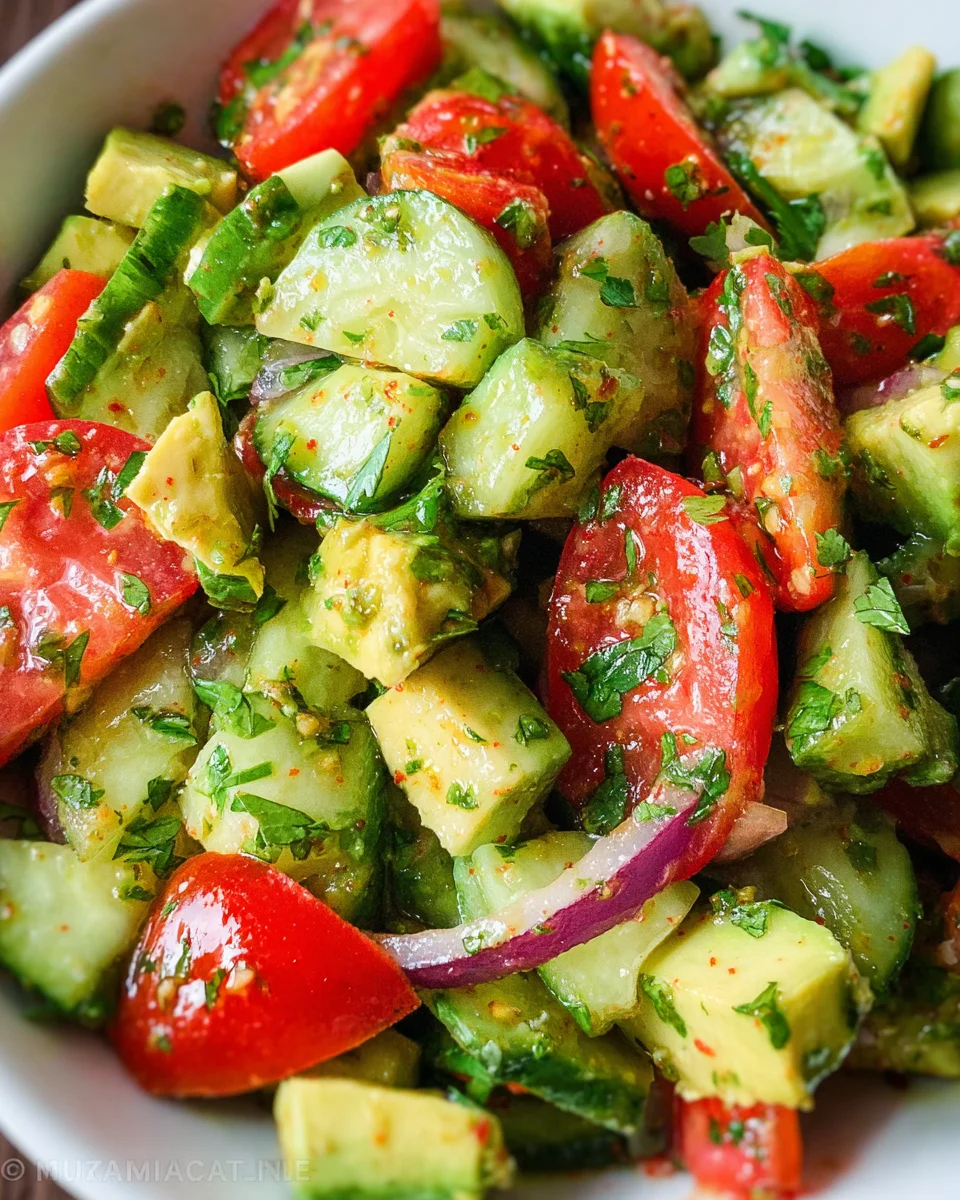 Cucumber Tomato Avocado Salad