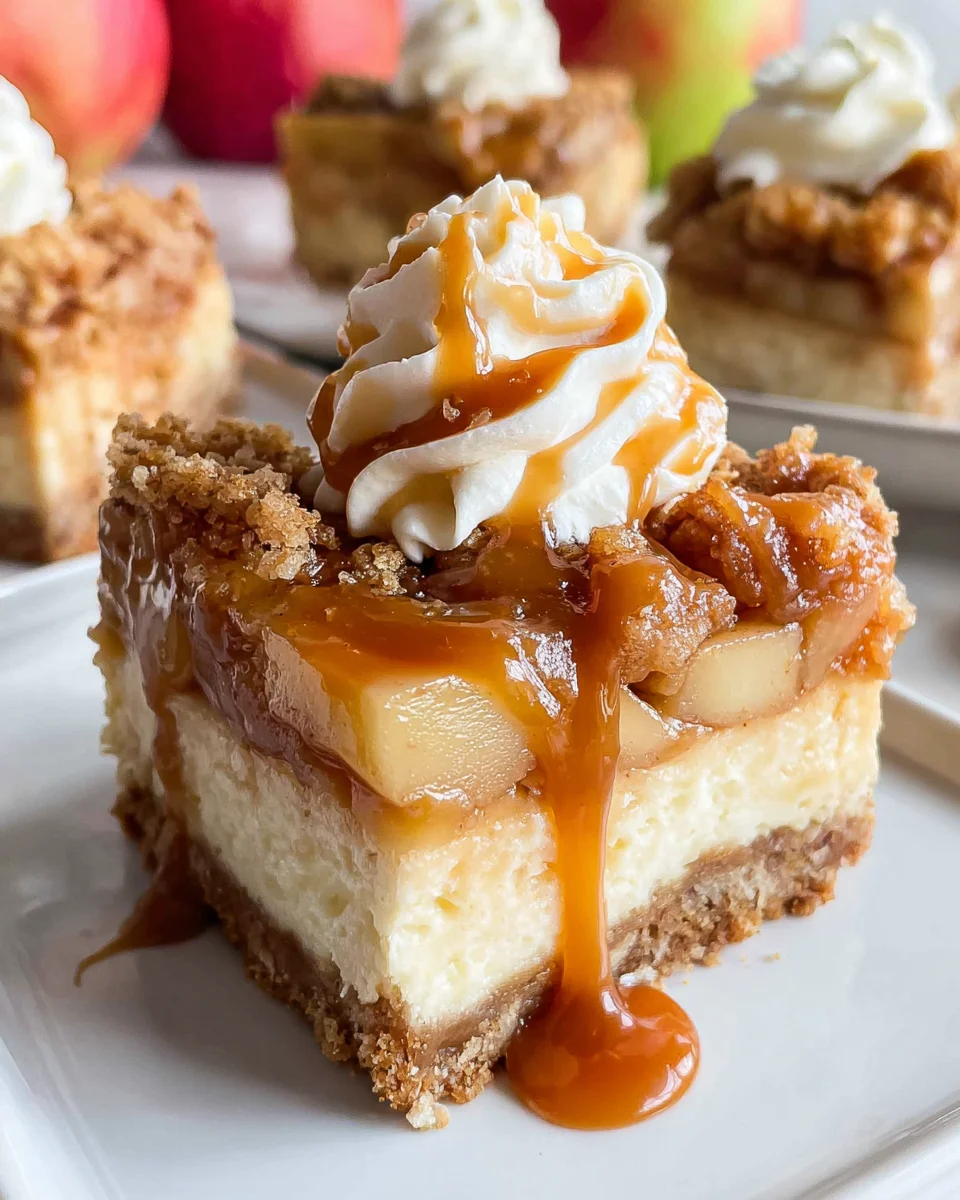 Easy Caramel Apple Cheesecake Bars