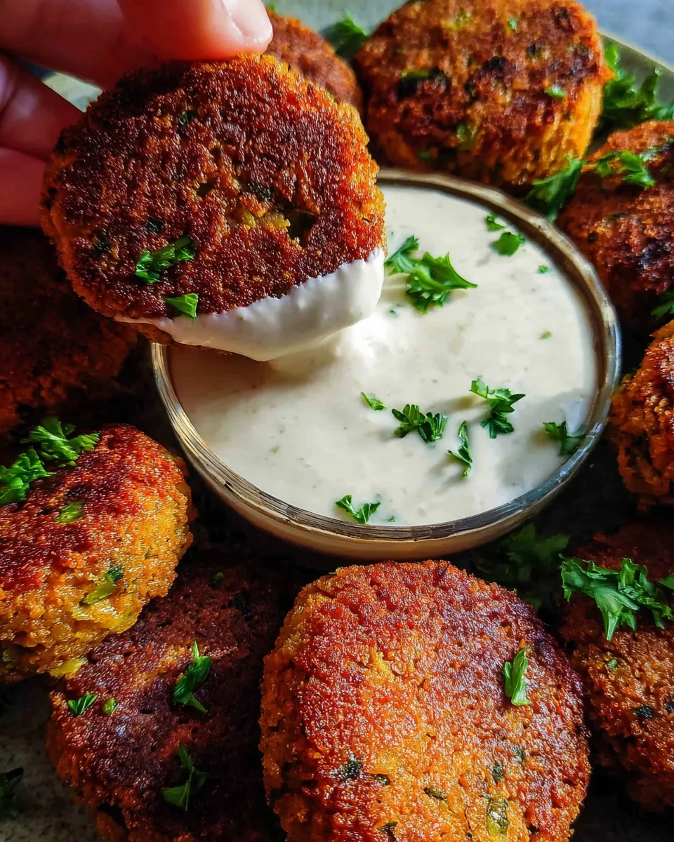Easy Lentil Patties (with Lemon Tahini Dip)