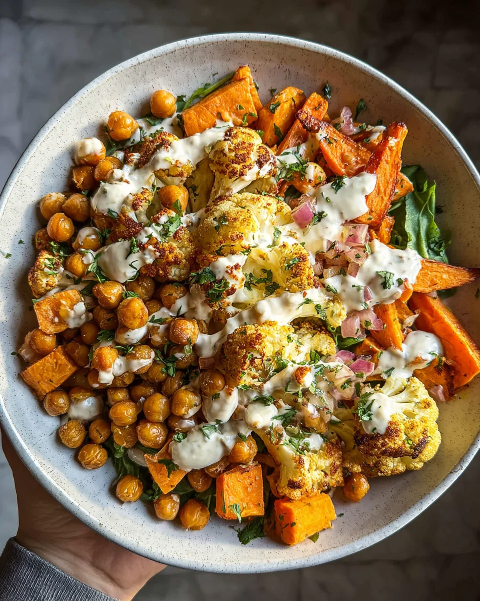 Easy Nourish Bowl Recipe with Tahini Yogurt Dressing