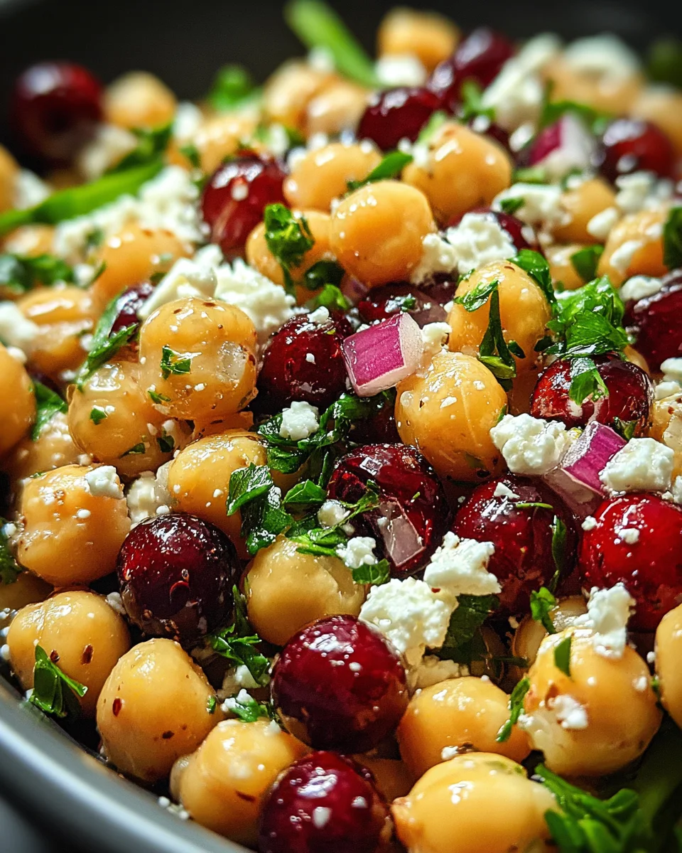 Feta & Cranberry Chickpeas with Lemon Vinaigrette 20 Feta