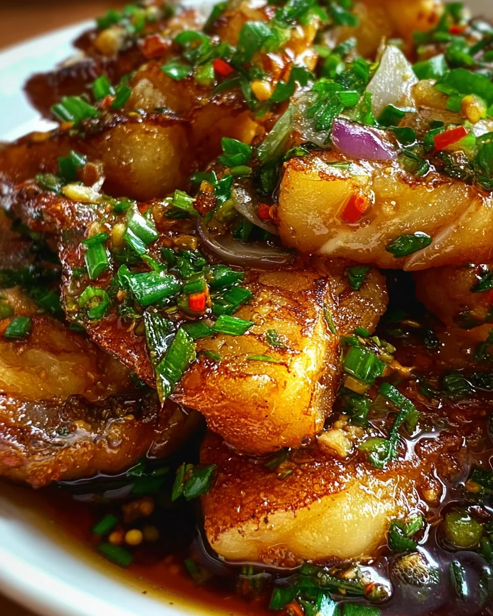 Ginger Onion Fried Sea Bass