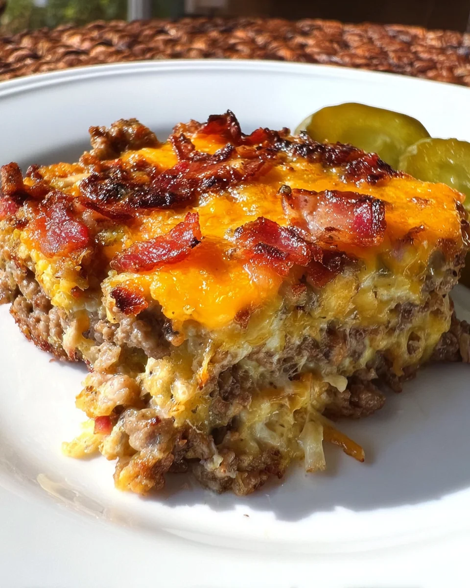 Low-Carb Bacon Cheeseburger Casserole