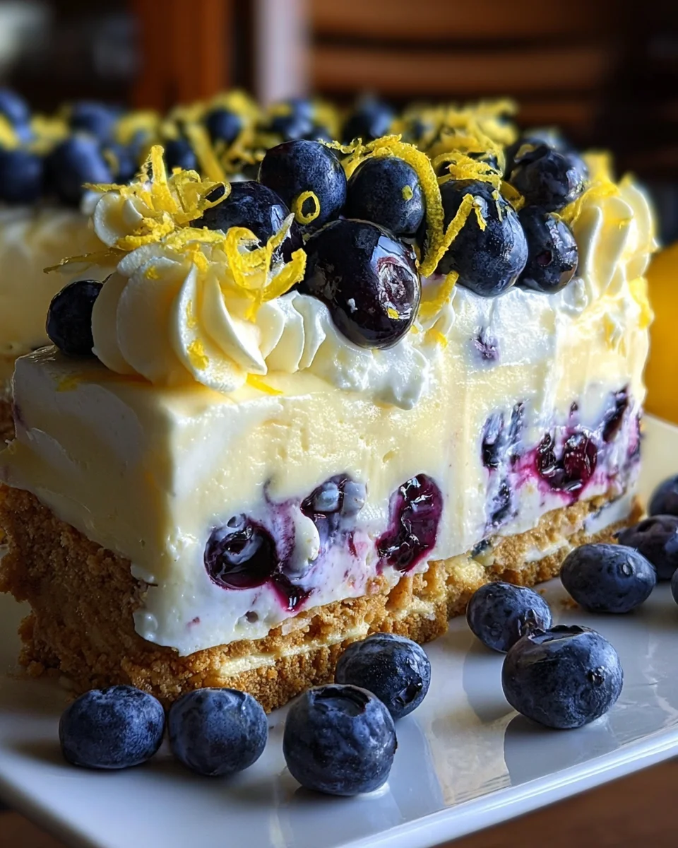 No-Bake Lemon dazzling Blueberry cream Cake 17 No-Bake