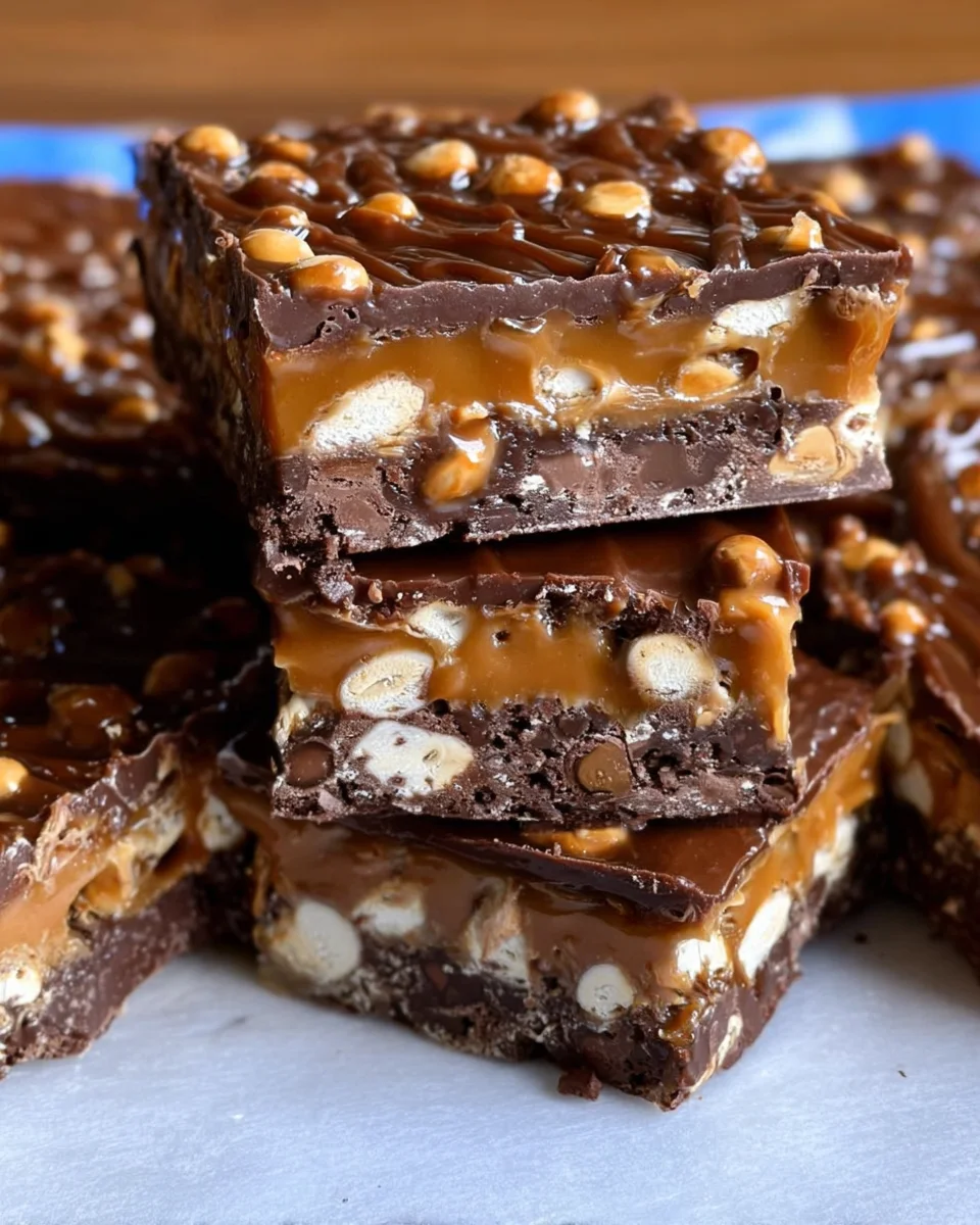 No Bake Crispy Snickers Bars 21 No