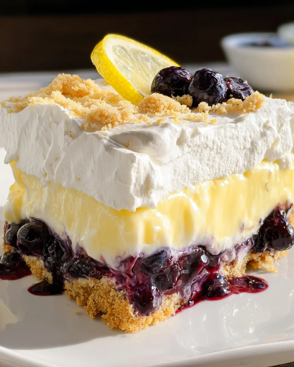 No Bake Lemon Blueberry Dessert