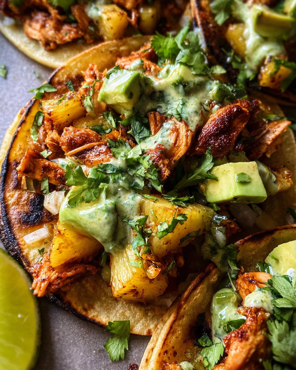 One Pan Chicken & Pineapple Tacos