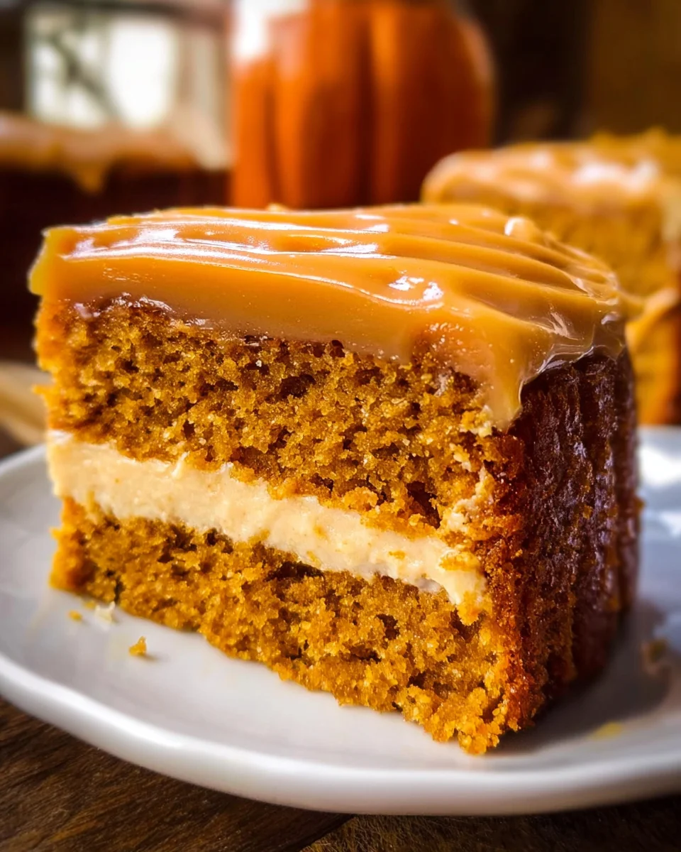 Pumpkin Cake with Caramel Cream Cheese Frosting 34 Pumpkin