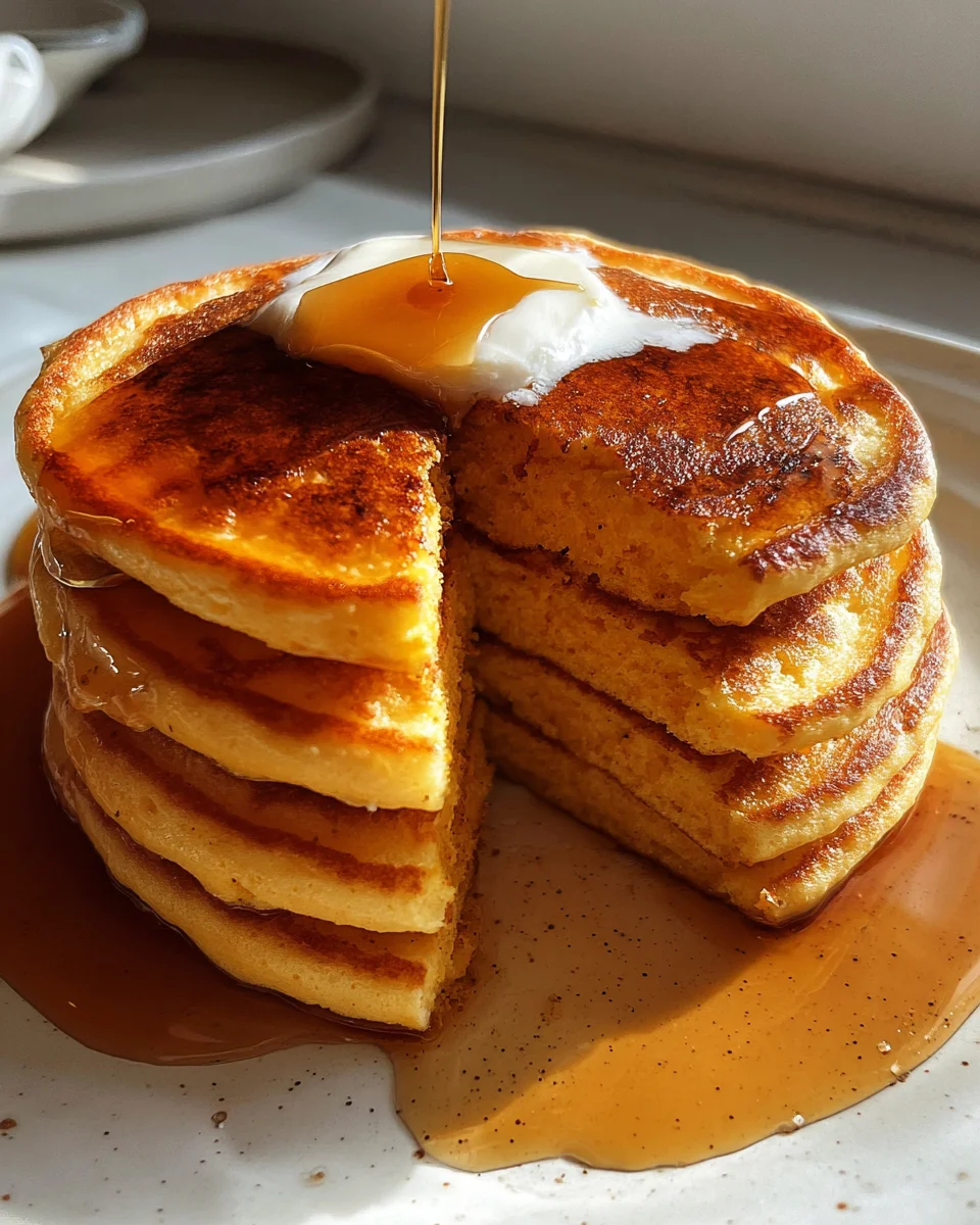 Pumpkin Cottage Cheese Pancakes