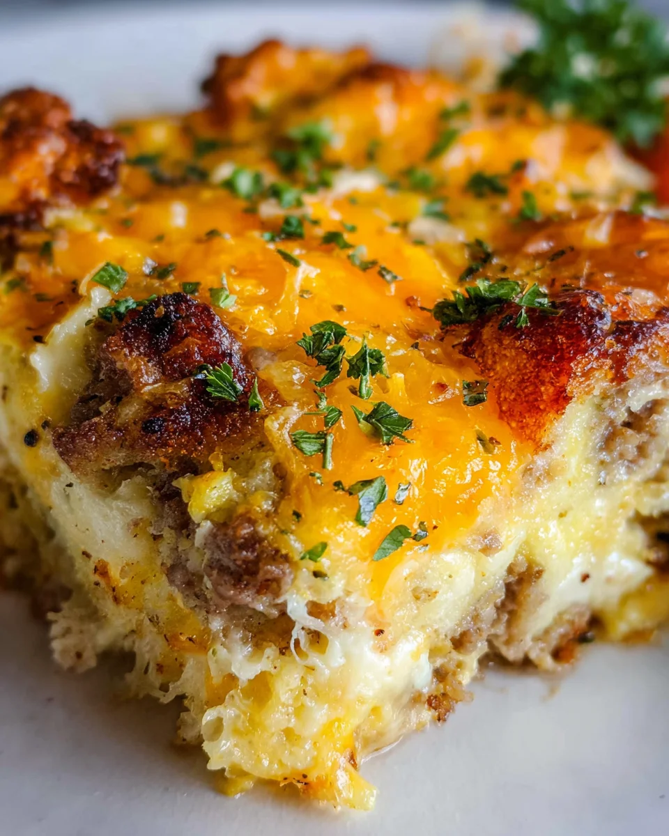 Savory Breakfast Sausage and Cheese Casserole Recipe