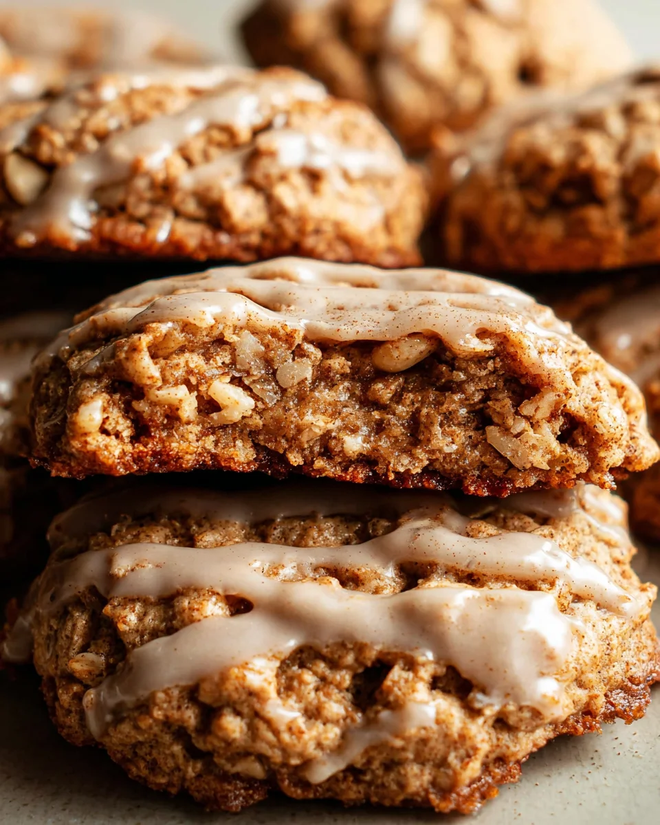 Seriously Thick & Chewy Chai Oatmeal Cookies with Maple Glaze