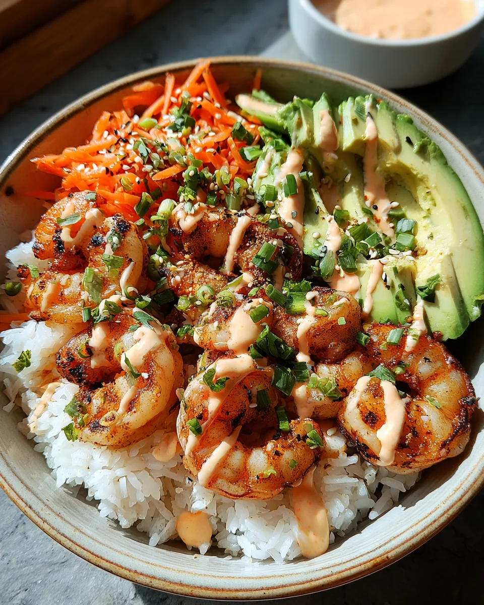 Shrimp Rice Bowls with Spicy Mayo