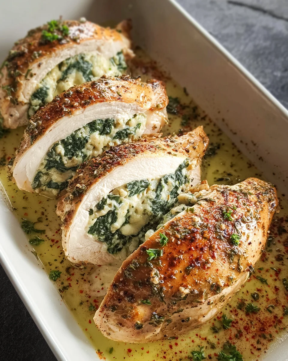 Spinach Stuffed Chicken Fillets