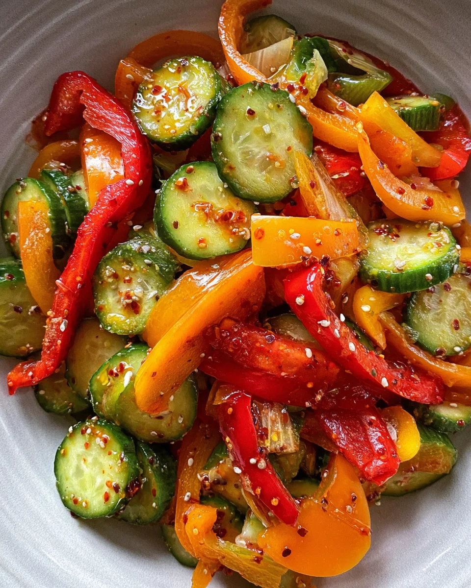 Viral TikTok Cucumber & Bell Pepper Salad 15 Viral