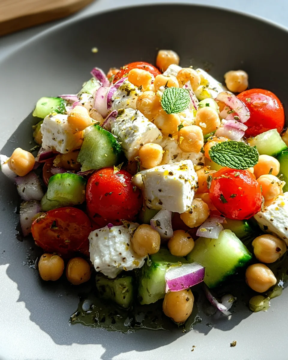 Cottage Cheese and Chickpeas Salad