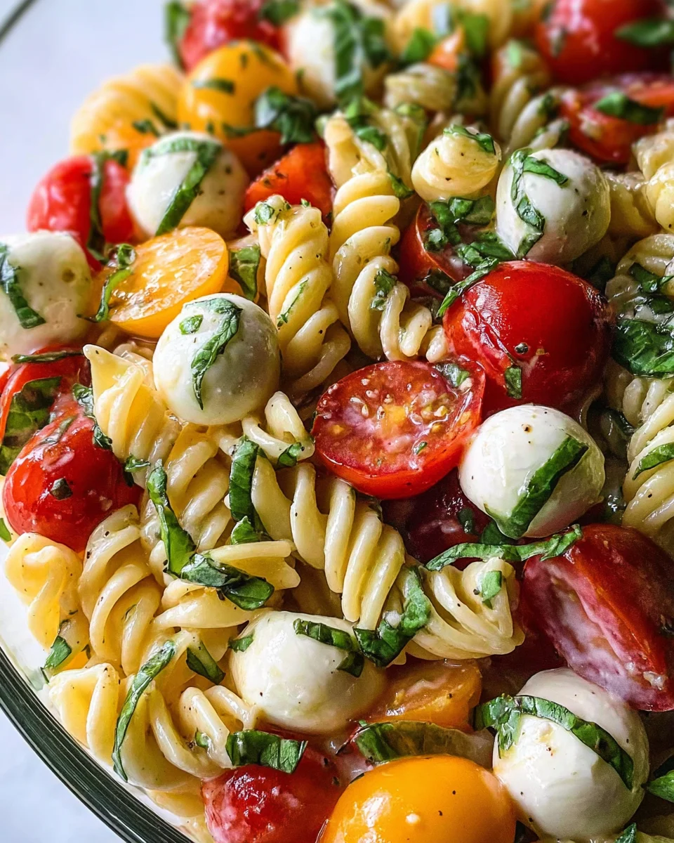Creamy Caprese Pasta Salad