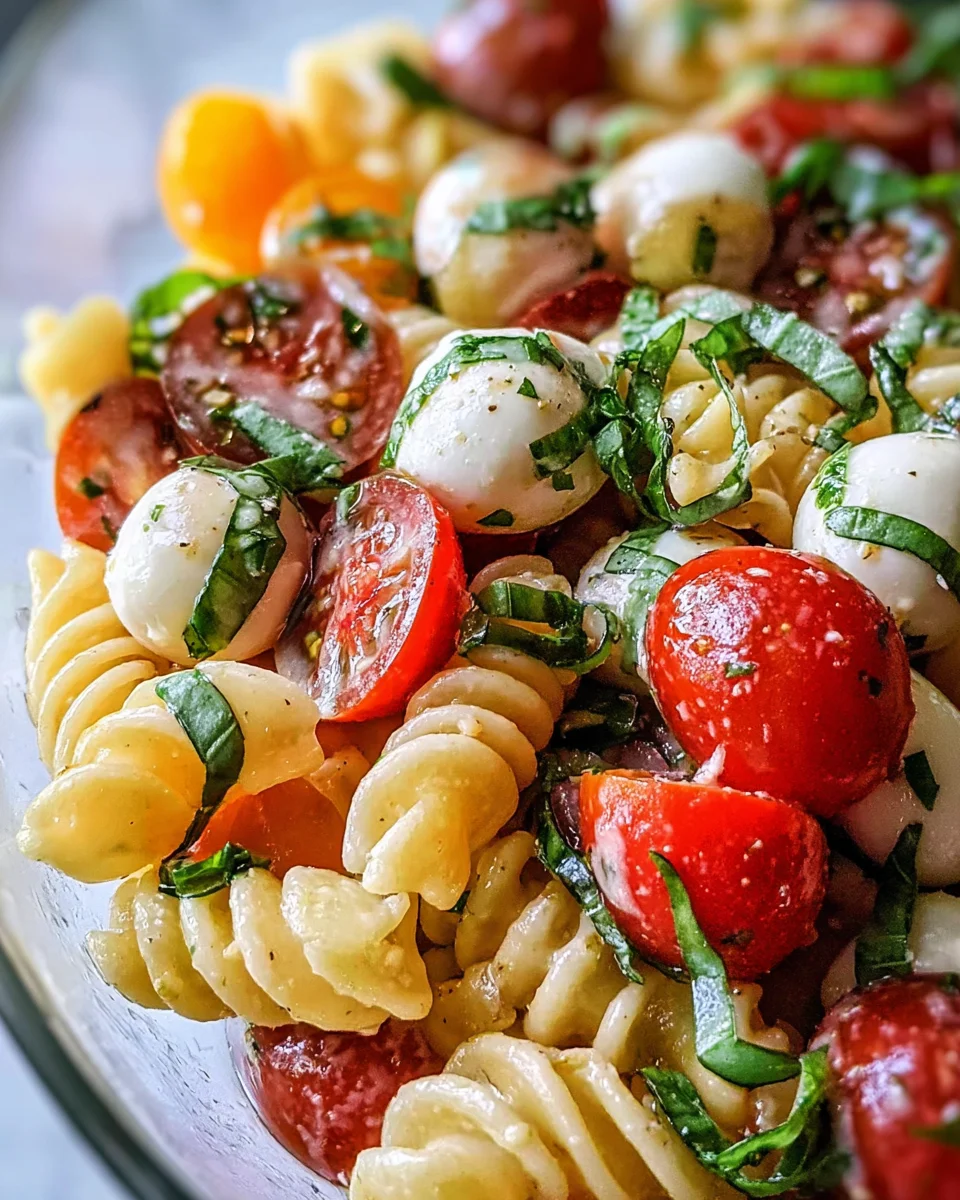 Creamy Caprese Pasta Salad 20 Creamy