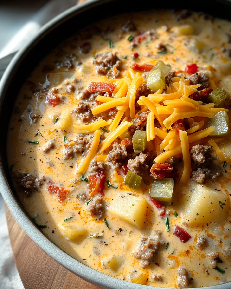 Easy Cheeseburger Soup