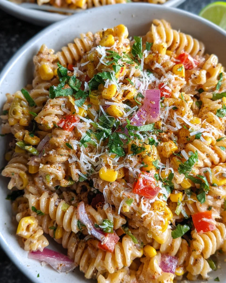 Esquites-Inspired Pasta Salad (Mexican Street Corn-Inspired)