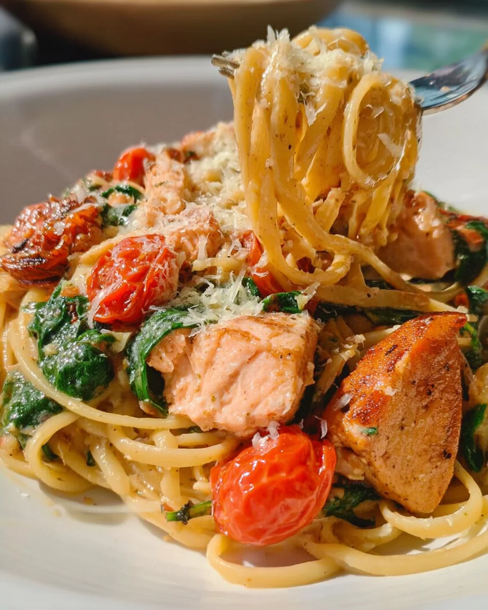 Healthy & Creamy Tuscan Salmon Pasta 21 Healthy