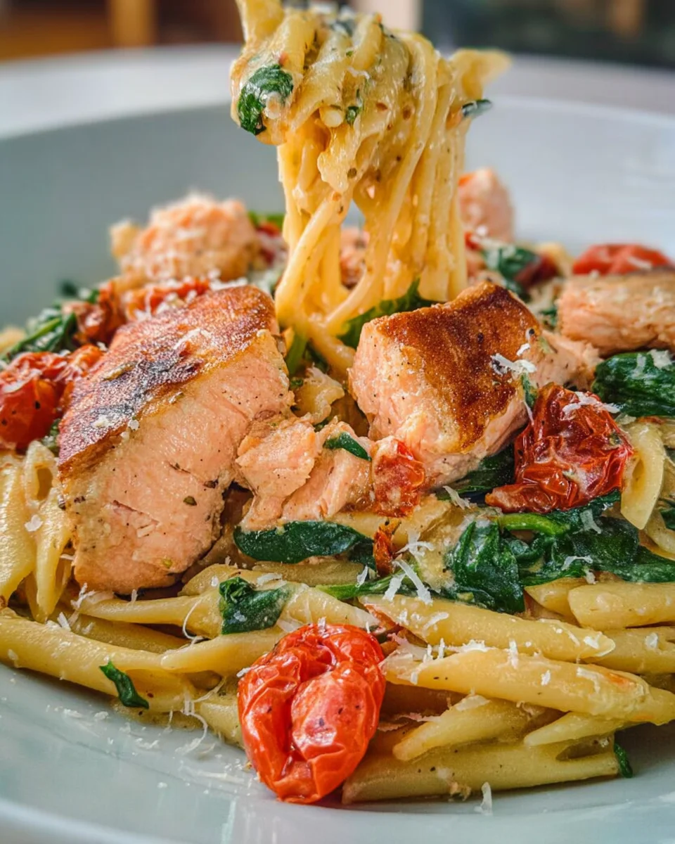 Healthy & Creamy Tuscan Salmon Pasta 22 Healthy