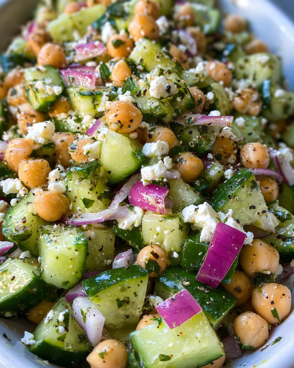Herby Cucumber Salad with Feta and Chickpeas 20 Herby