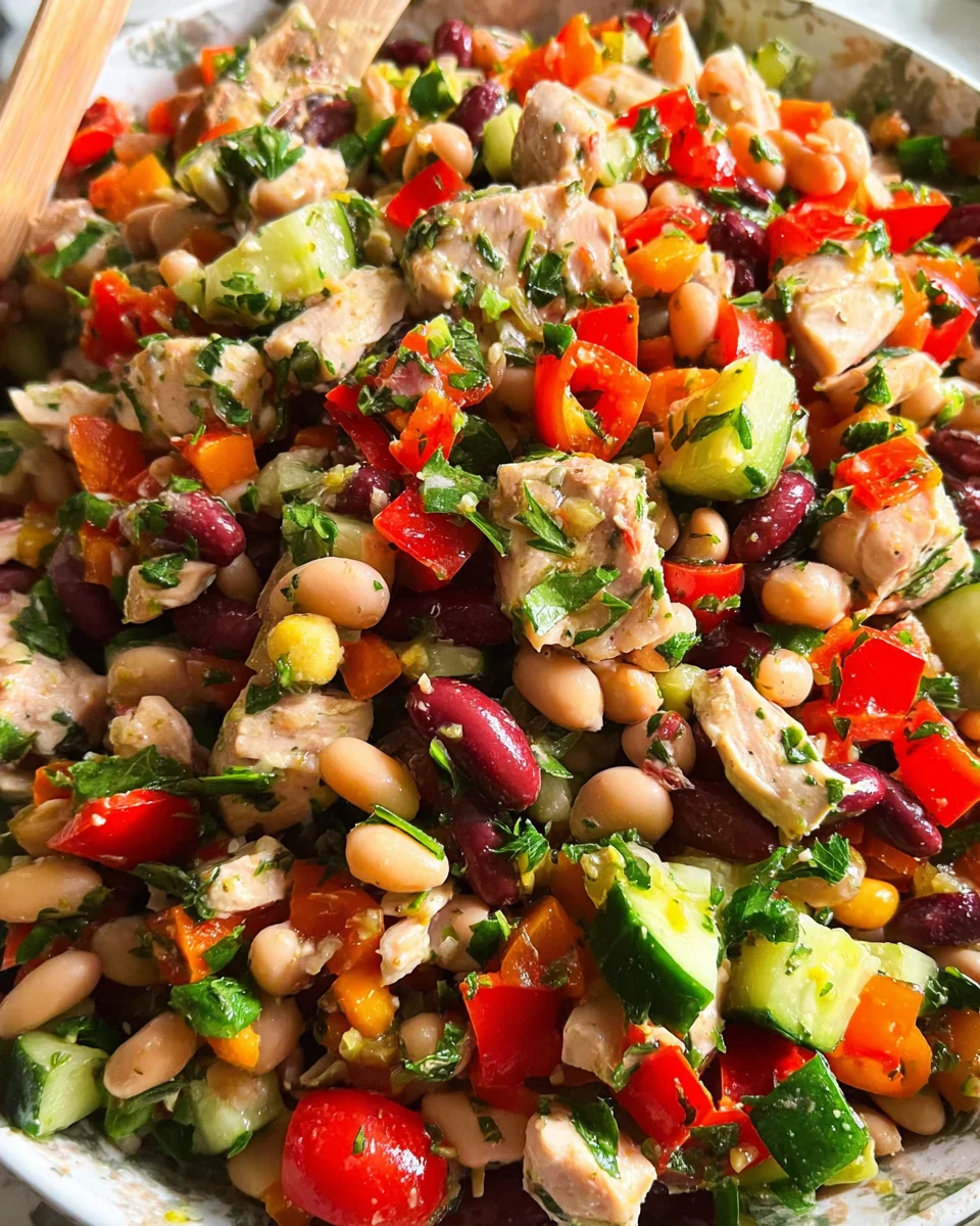 High-Protein Dense Bean Salad with Chicken 20 High-Protein