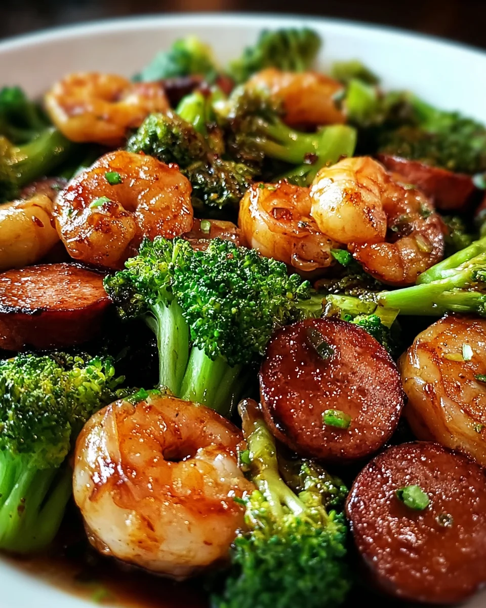 Honey Garlic Shrimp, Sausage, and Broccoli 21 Honey