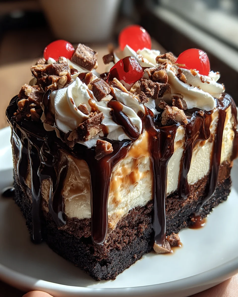 Hot Fudge Sundae Brownie Cheesecake