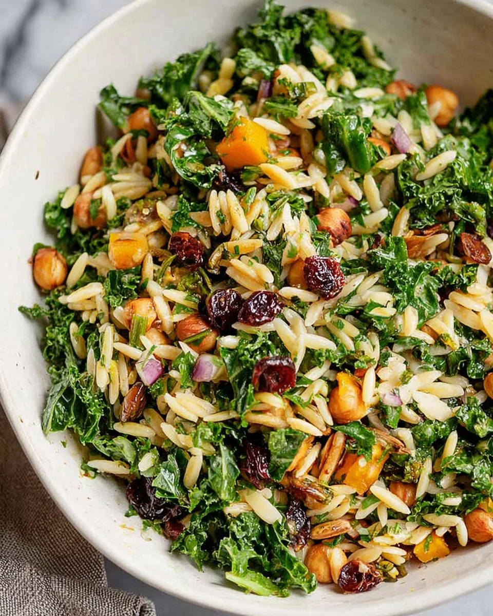 Orzo Kale Salad with Lemon Vinaigrette