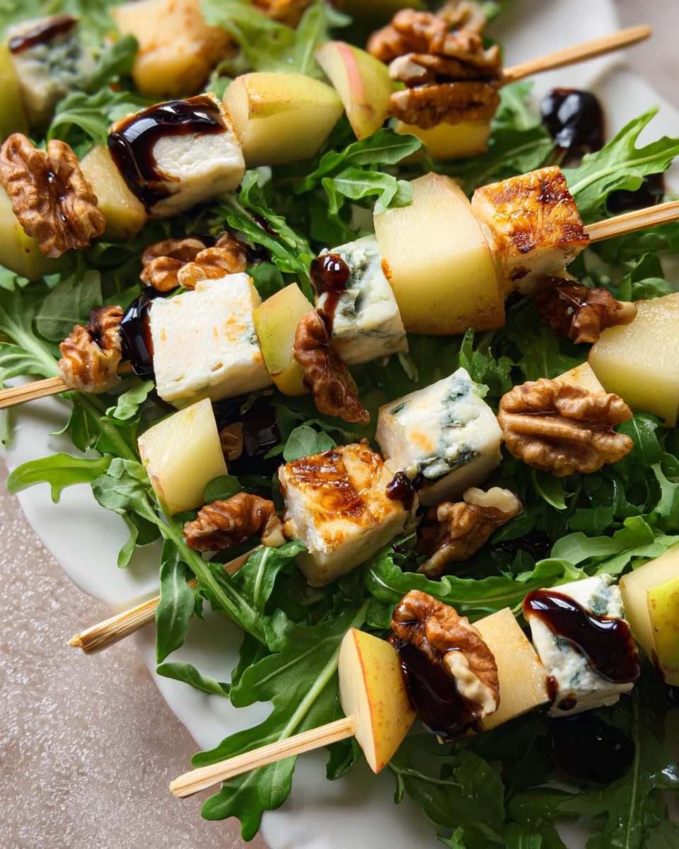Pear & Brie Cheese Salad Skewers