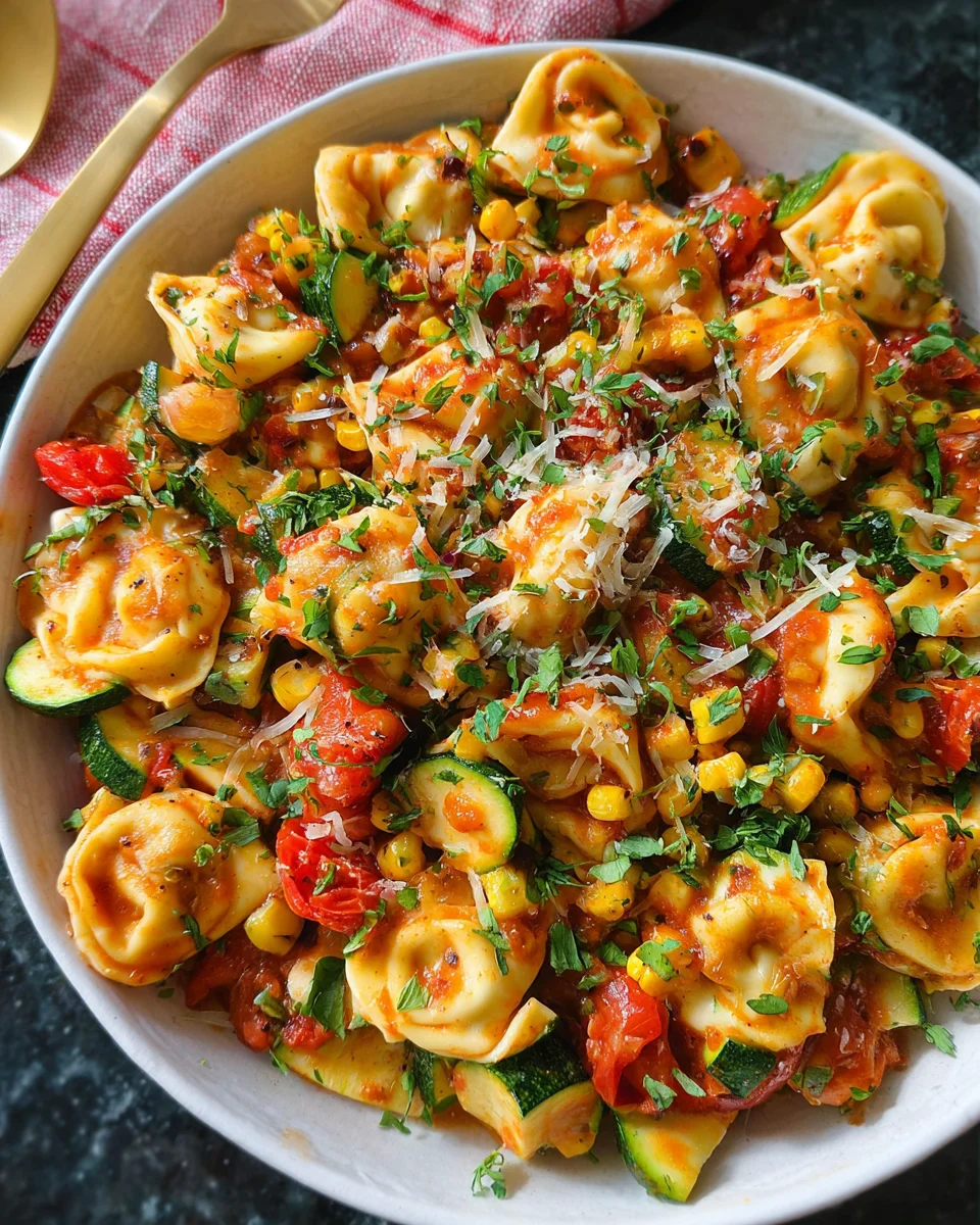 Cheese Tortellini with Summer Veggies